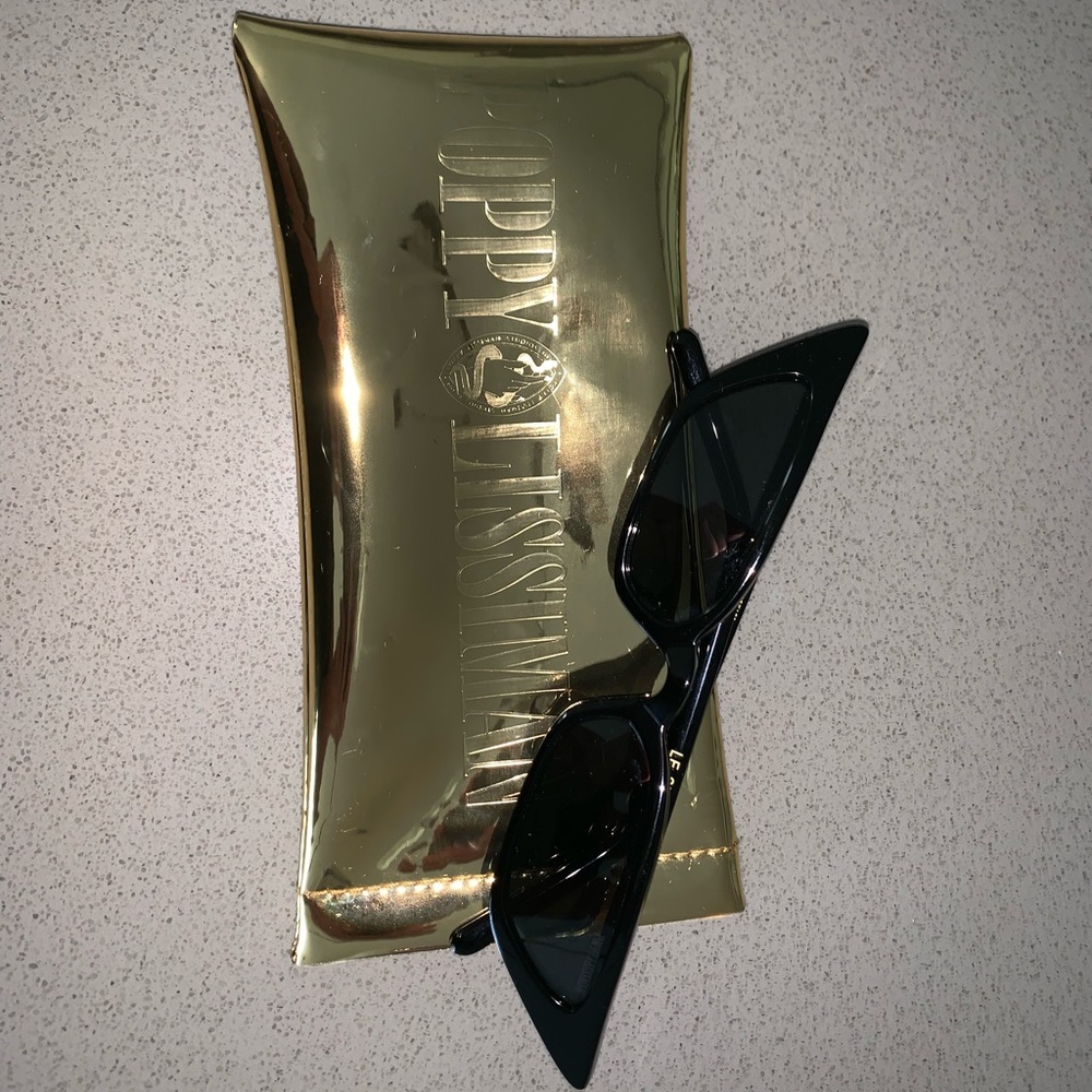 Poppy lissiman black small cat eye sunglasses